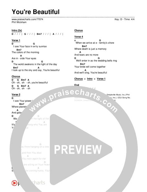 messiah you're beautiful chords|Phil Wickham .